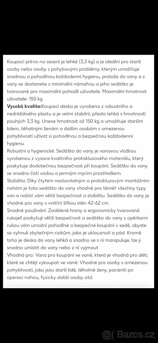Sedátko na vanu s madlem - 7