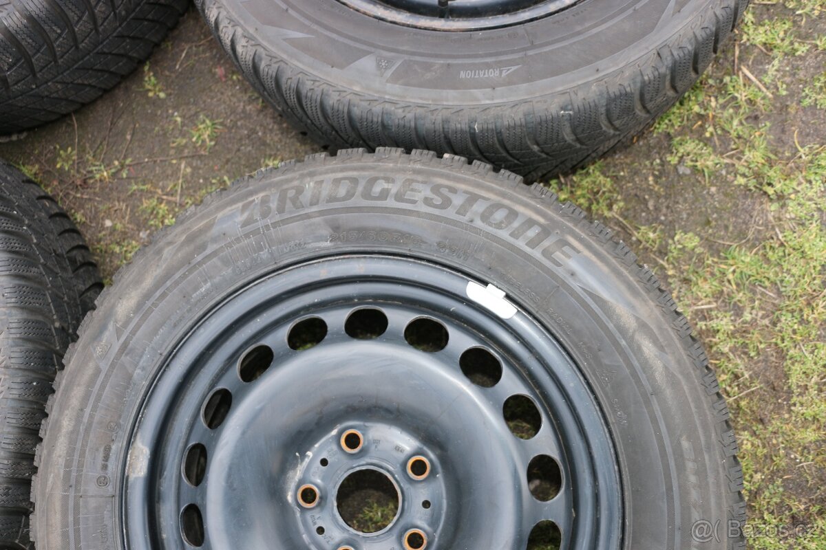 Plechový disk VW Škoda zimní pneu Bridgestone 215/60 R16 - 7