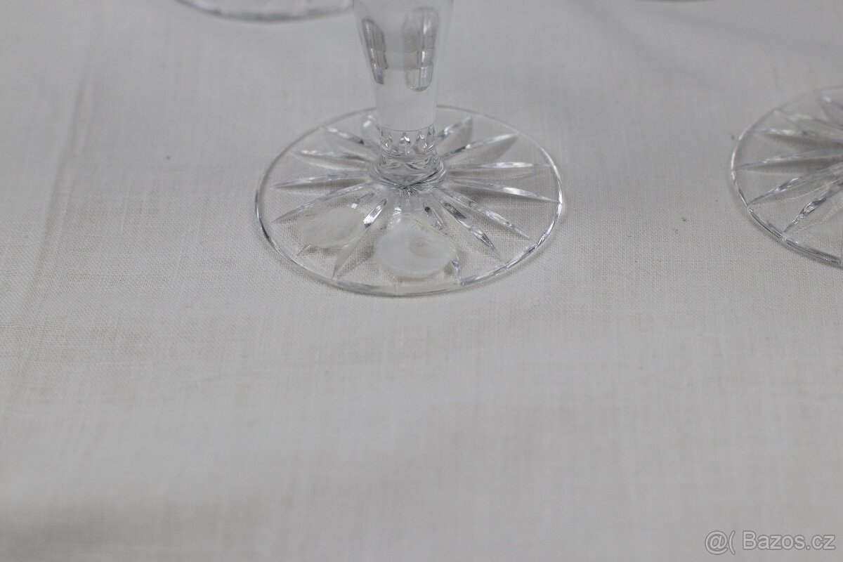 broušené sklenice na stopce 6ks - 7