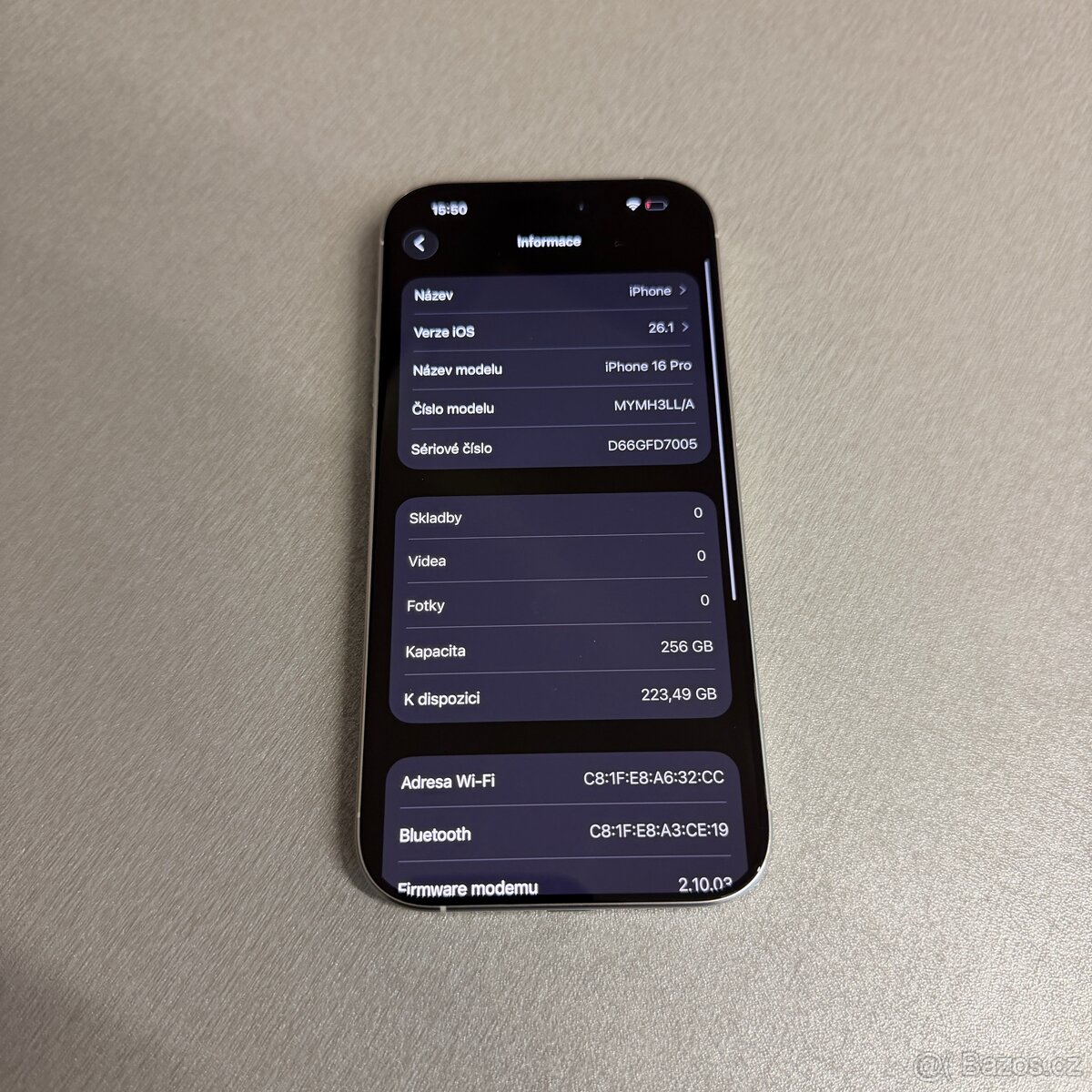 iPhone 16 Pro 256GB bílý, pěkný stav, 12 měsíců záruka - 7
