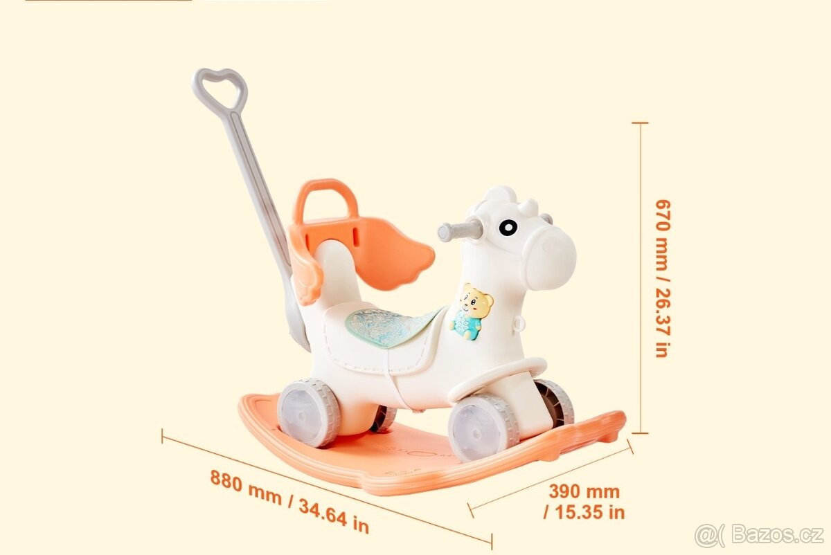 Multifunkční houpací kůň 3v1 pro děti 1-3 roky - 7