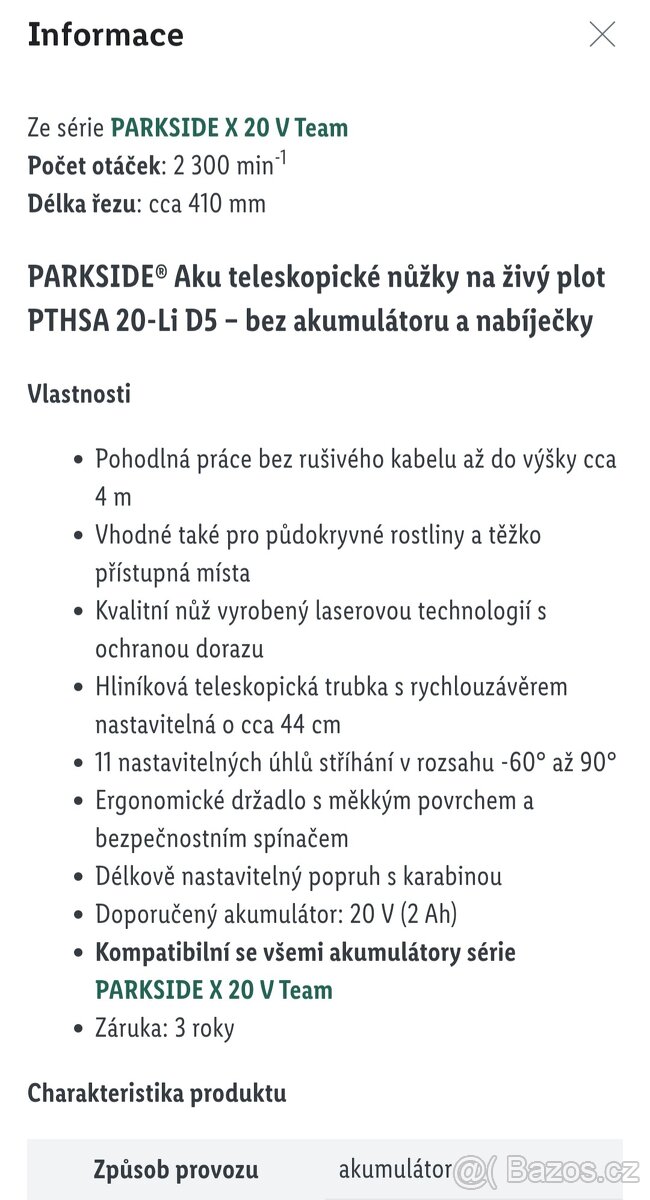 Aku nůžky na živý plot parkside s baterií a nabíječkou - 7