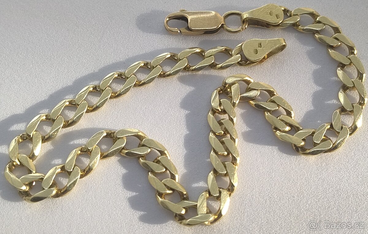 Zlatý masivní pánský náramek 14K ( 585 punc) 9,75 gramů - 7