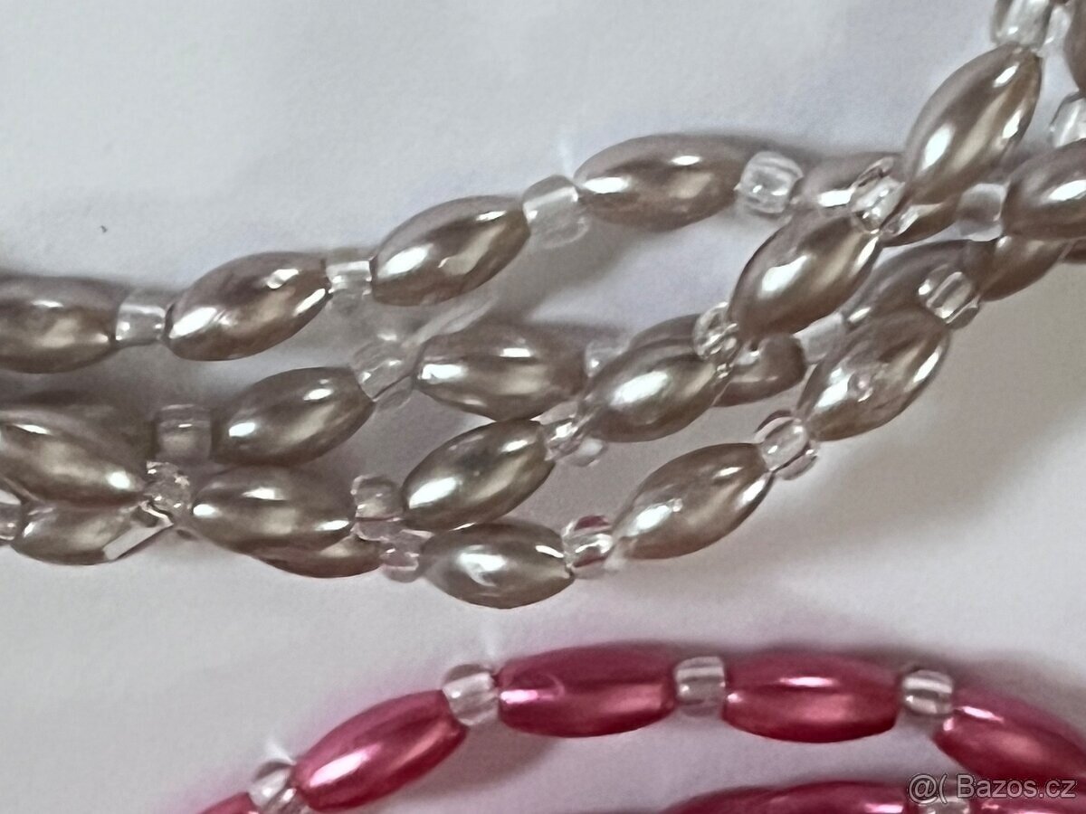 Náramek - perličkové oválky - 7