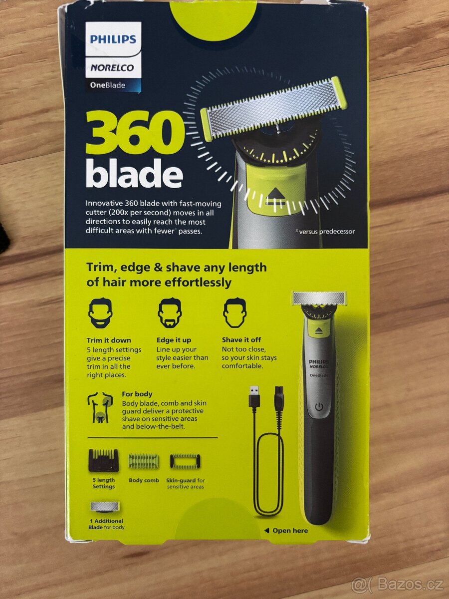 Planžetový holicí strojek Philips OneBlade 360 - 7