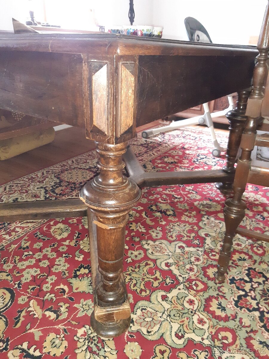 RETRO stůl, skříň a čtyři židle - 7