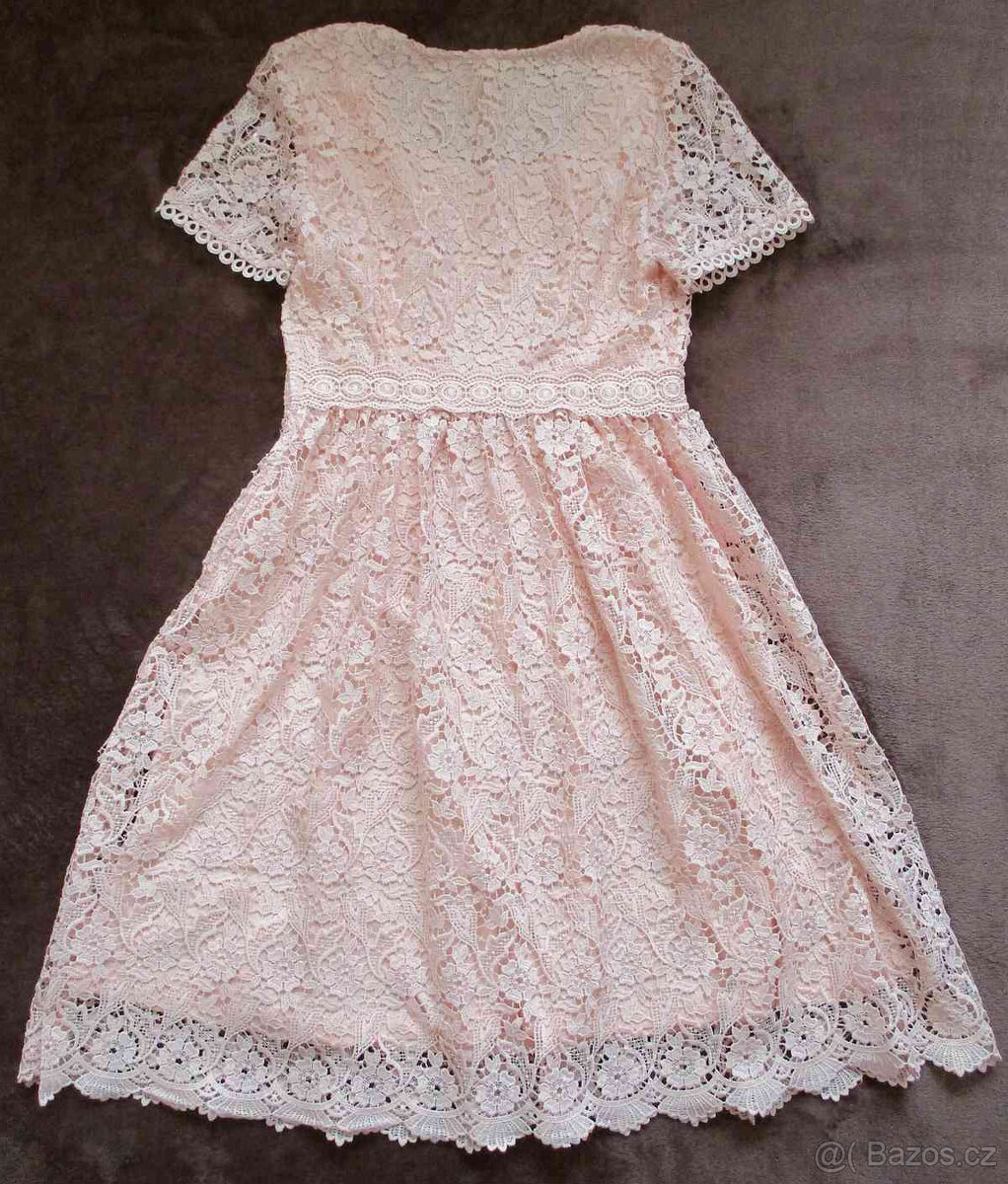 Společenské šaty krajkové meruňkové Orsay M 38 - 7