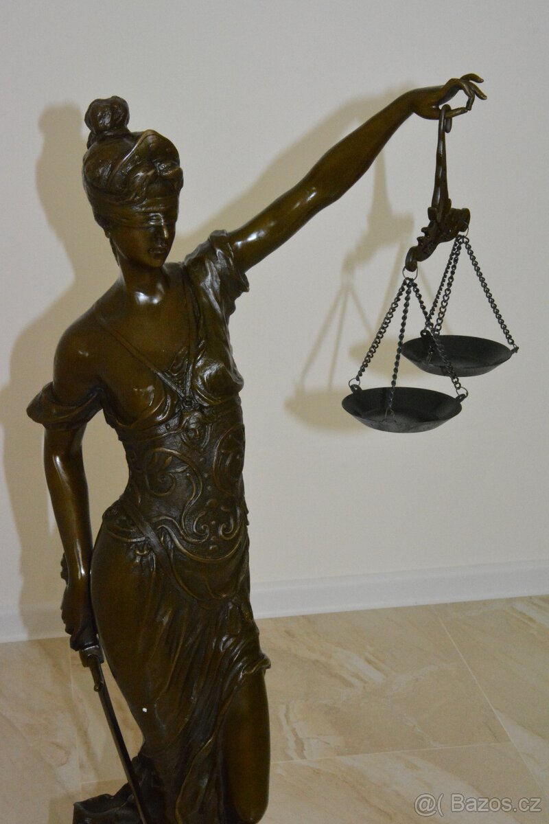 Bronzová socha - Justicia na mramoru - XXL-101 cm - 7