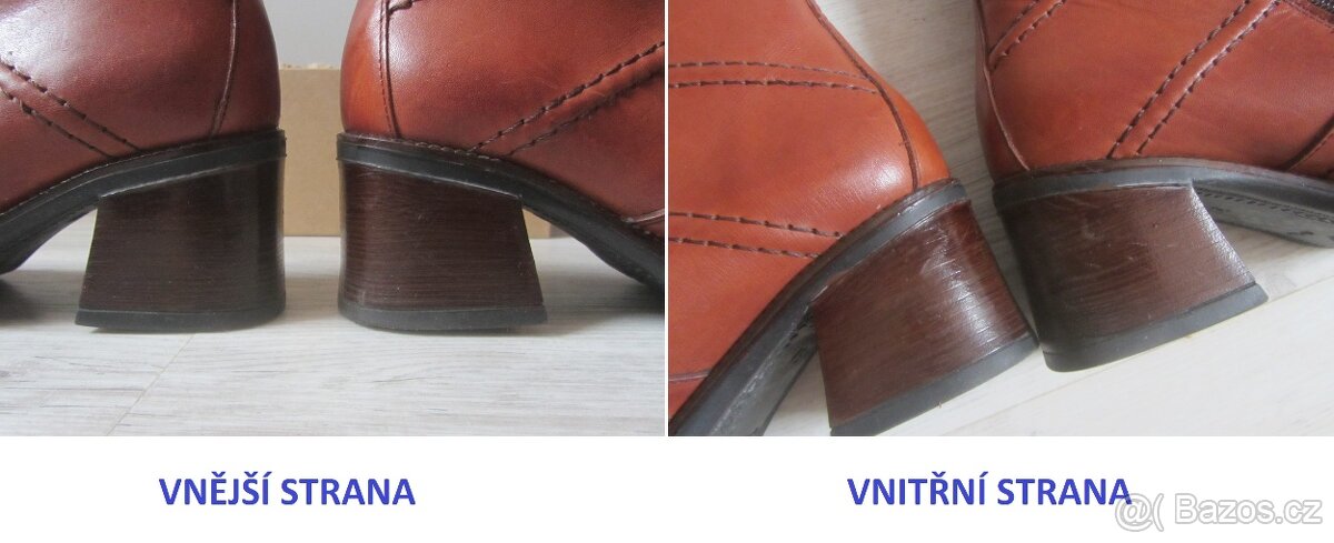 Vintage kožené rezavohnědé boty - 7