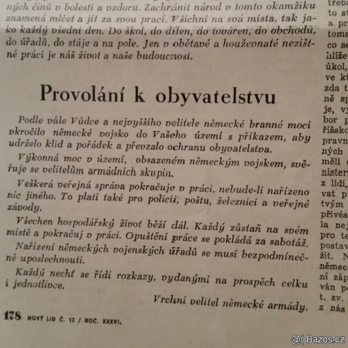 Noviny Nový lid - České země pod protektorátem 3x - 7