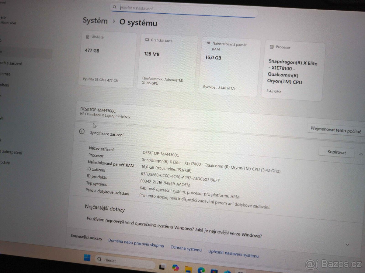 HP Omnibook X - Snapdragon X Elite, 16GB DDR5, 500GB SSD, 2K - 7