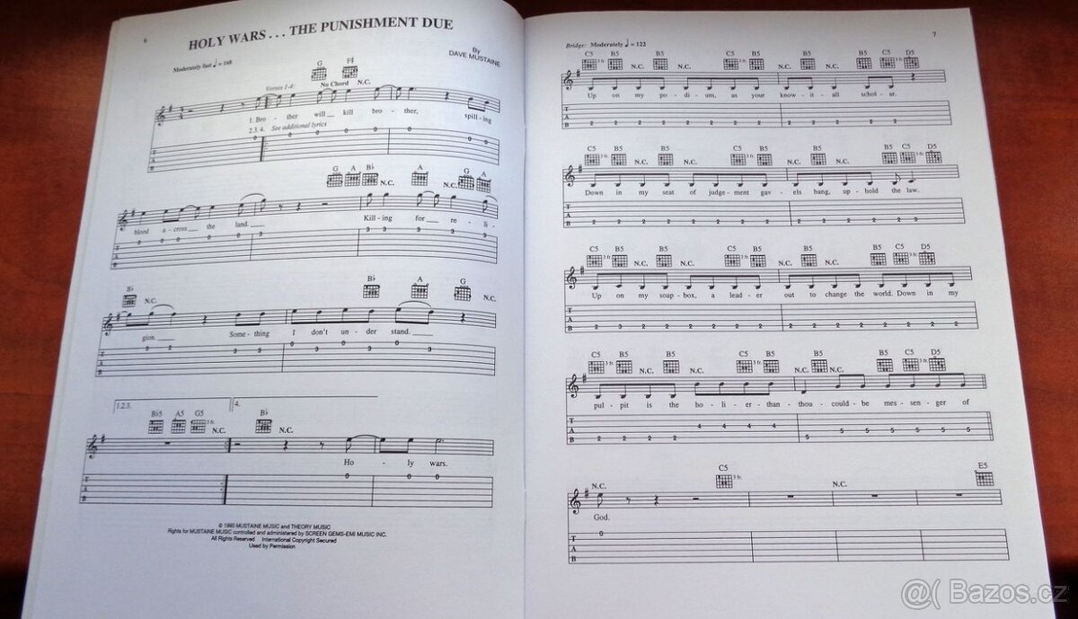 Kytarové tabulatury Overkill, Megadeth - 7