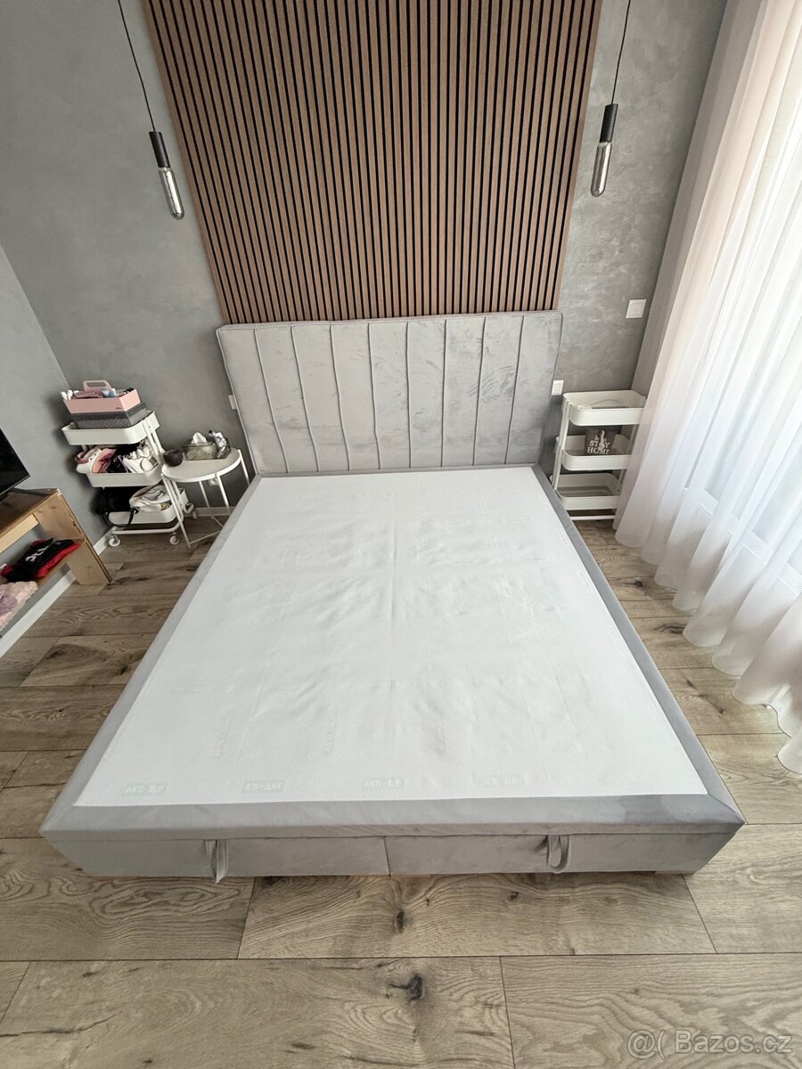 Postel manželská - šedý samet - 7