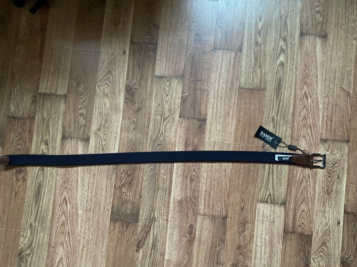 Nový pánský pružný opasek Bandi -modrý se světl. pruhy, S/M - 7
