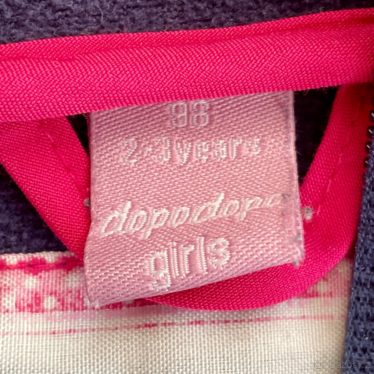 Tmavě růžová softshellová dívčí bunda s fleesem vel. 98 - 7