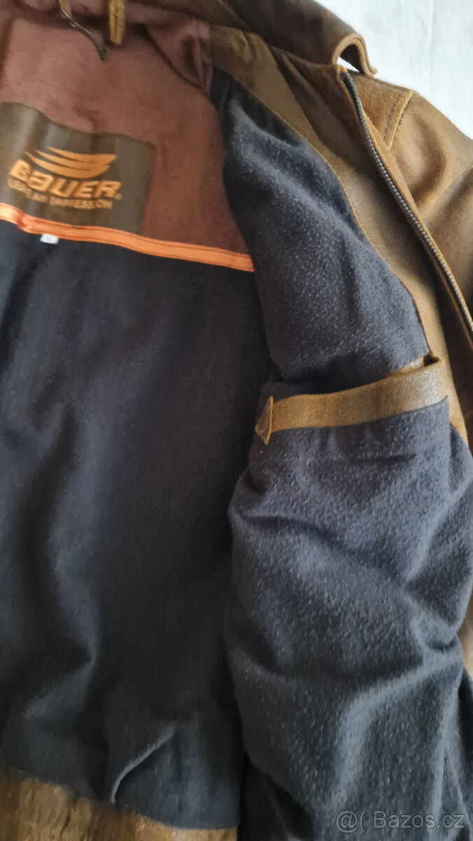 Kožená bunda BAUER hnědá XL - 7