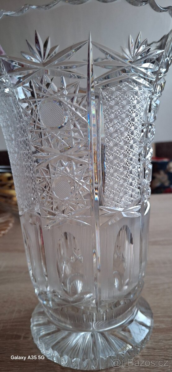 Stará broušená váza Topp stav - 7