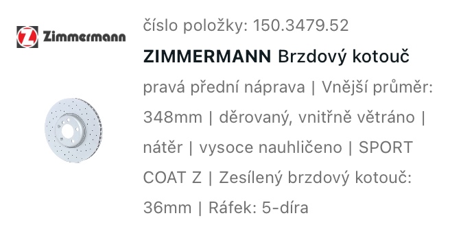 Přední kotouče Zimmermann 348mm - 7