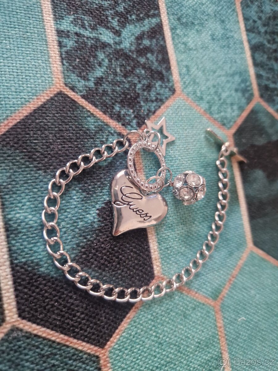 Nový dámský značkový náramek Guess bižu srdce srdíčko 21 cm - 7