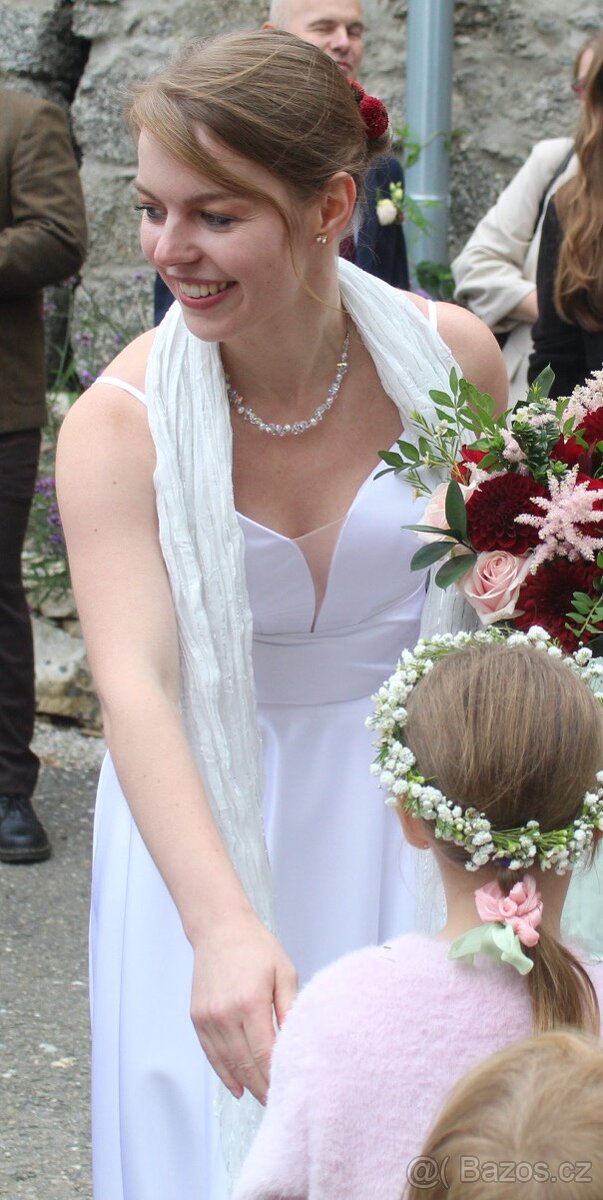 Svatební saténové šaty - 7