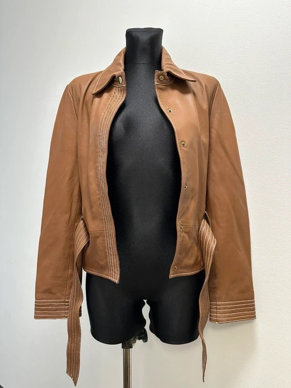 Hnědá kožená bunda Ibana - 7