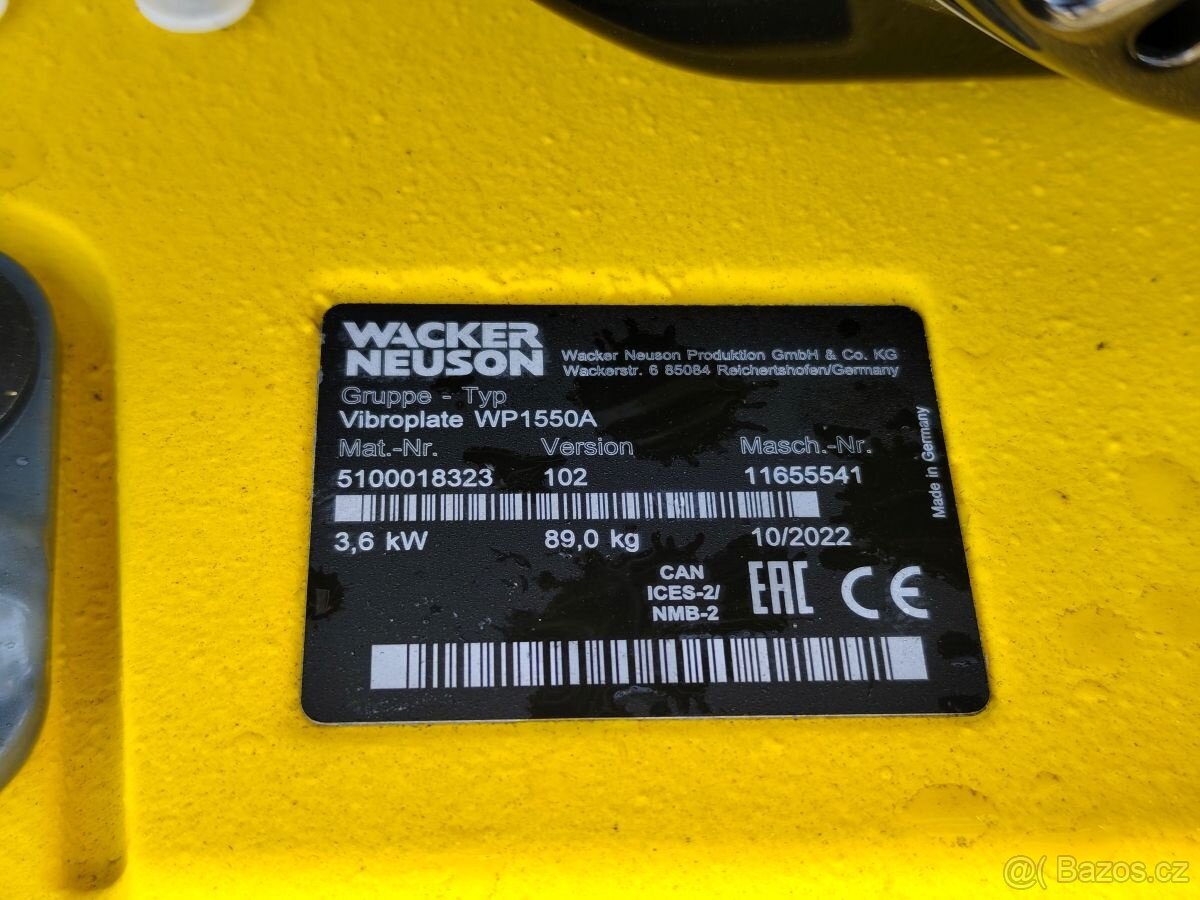 Jednosměrná vibrační deska Wacker WP 1550A - 7