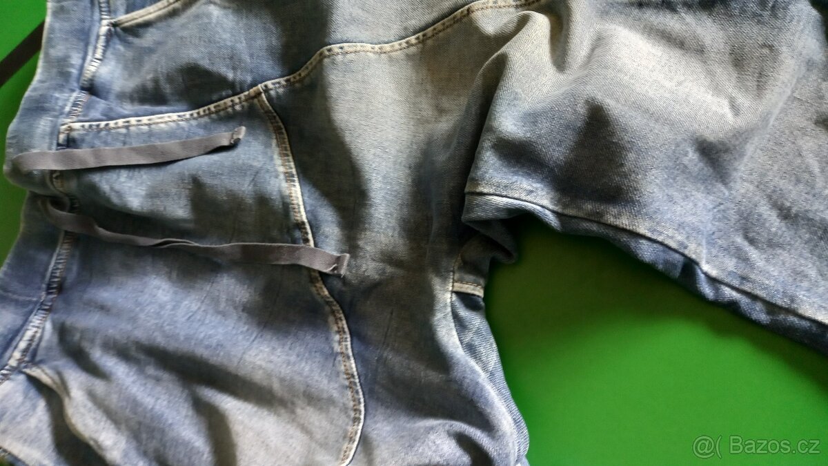 Kalhoty z teplákové rifloviny vel. L - 7