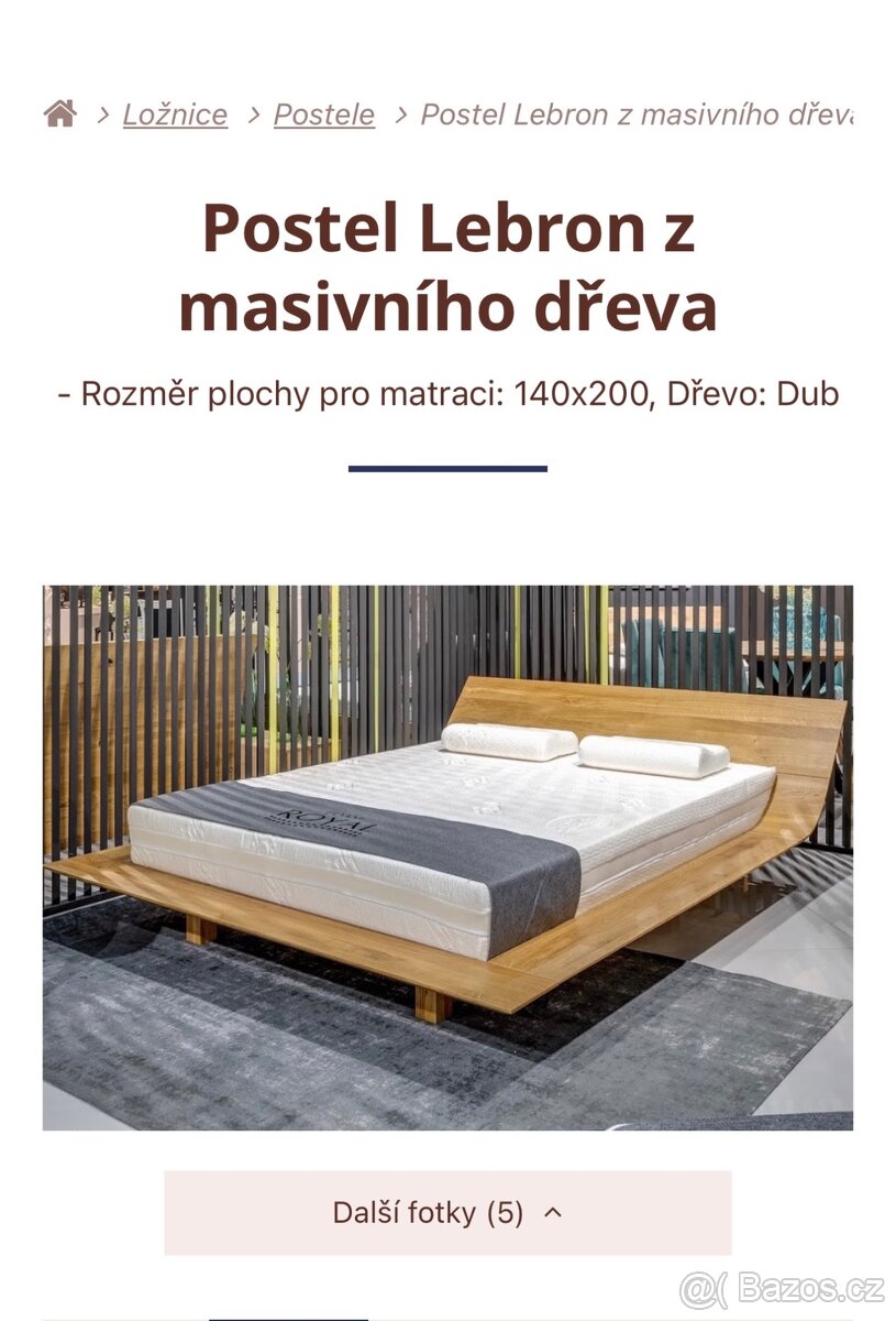Postel Lebron z masivniho dřeva - 7