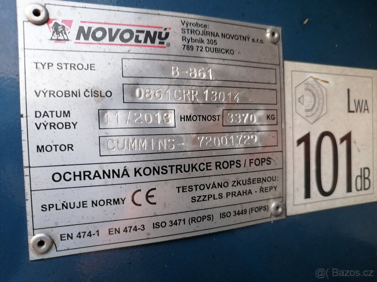 Smykem řízený nakladač Novotný 861, TP + SPZ, r.v 2013, moto - 7