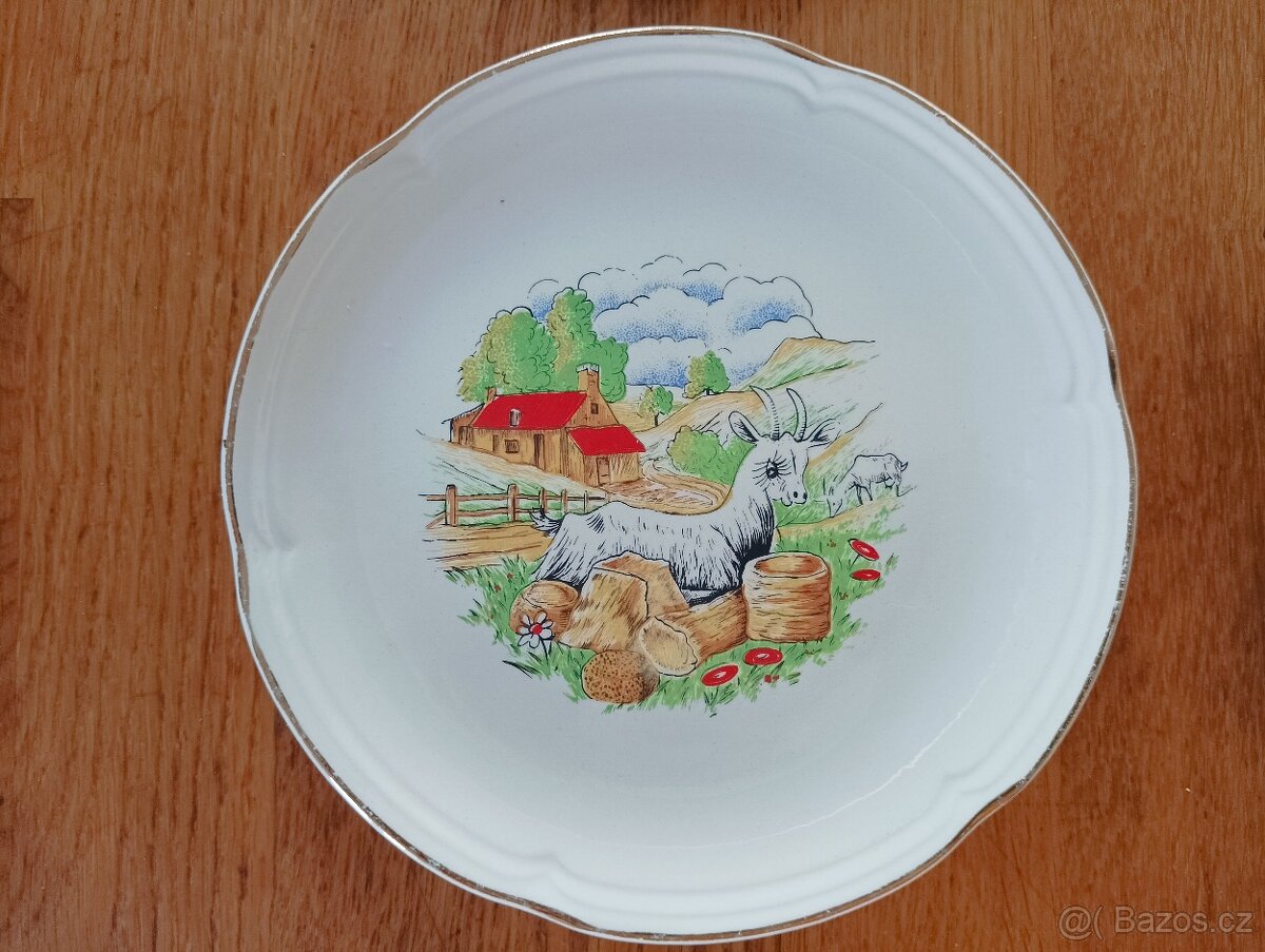 VINTAGE SÝROVÉ TALÍŘE MOULIN DES LOUPS, ORCHIES - 7