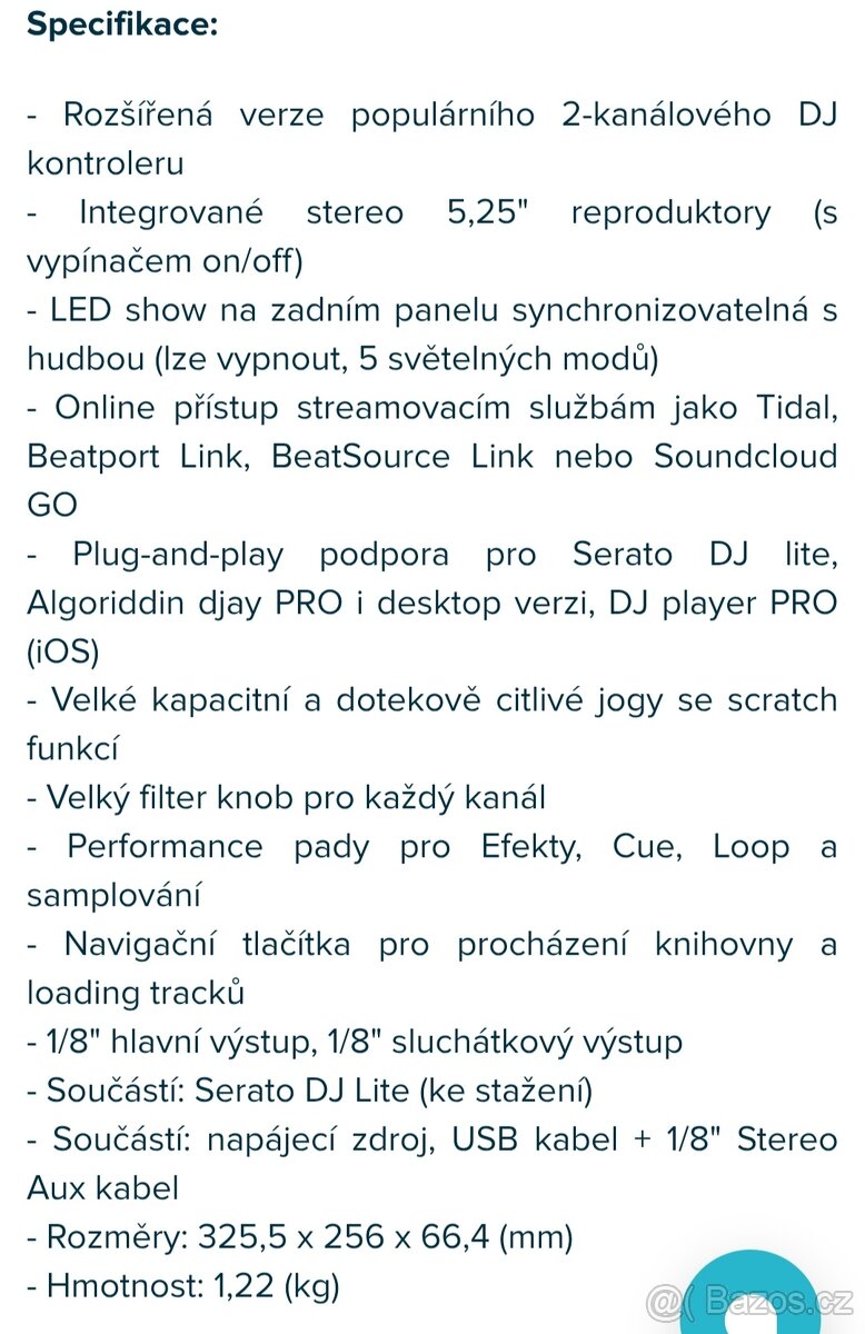 Prodám kontroler Numark Party Mix Live - 7