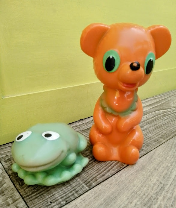 RETRO HRAČKY GUMOVÉ SRNEČKY, SLON, ZAJÍČEK, ŽABKA, MEDVÍDEK - 7