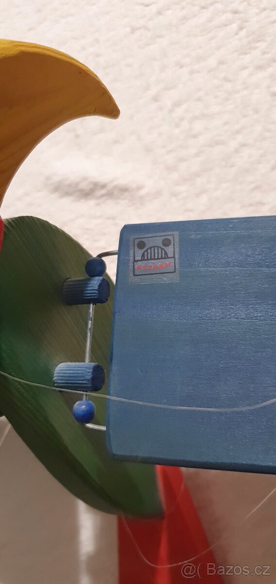 Závěsná dekorace dřevěný papoušek - velký - 7