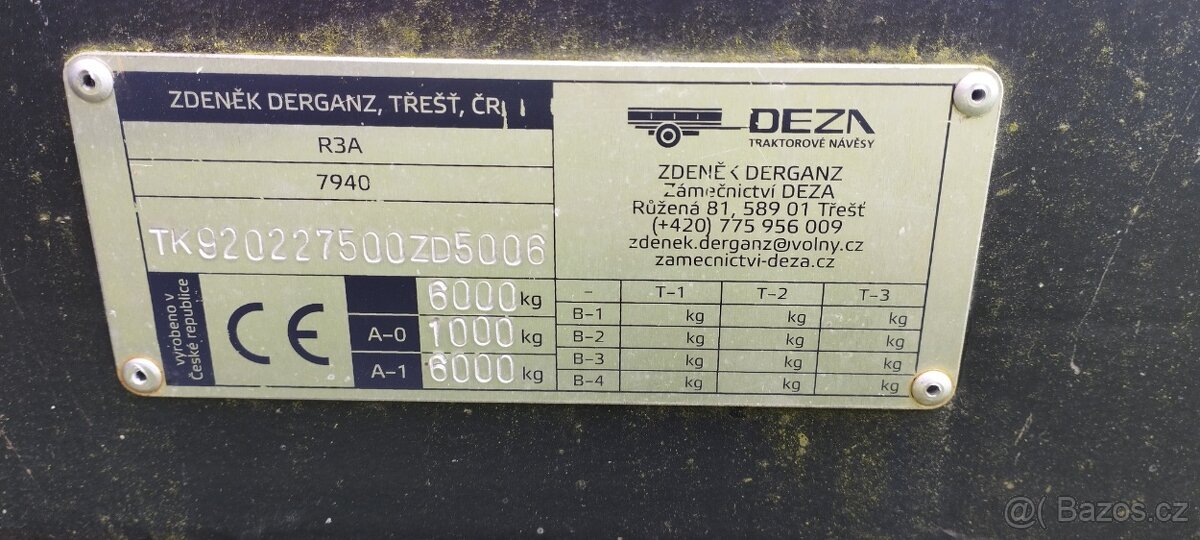 Kára za traktor - DEZA 6t - 7