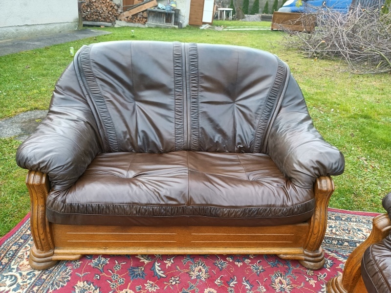 Kožená rustikální sedací souprava 3 - 2 - 1. - 7