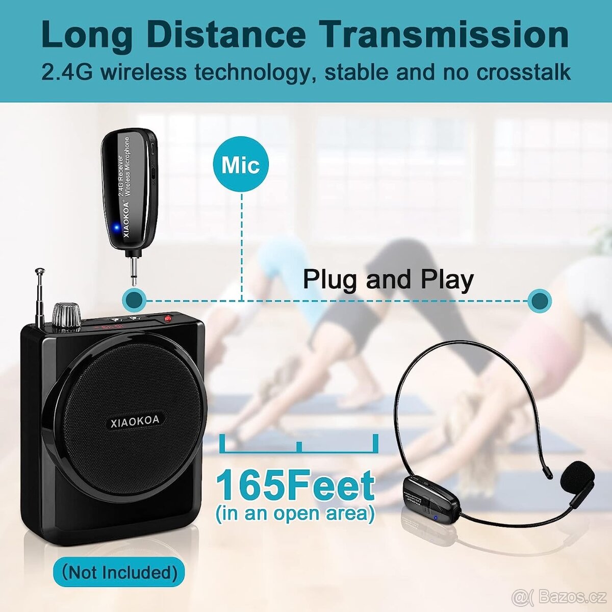 Bezdrátový mikrofon Headset, XIAOKOA 2.4G - 7