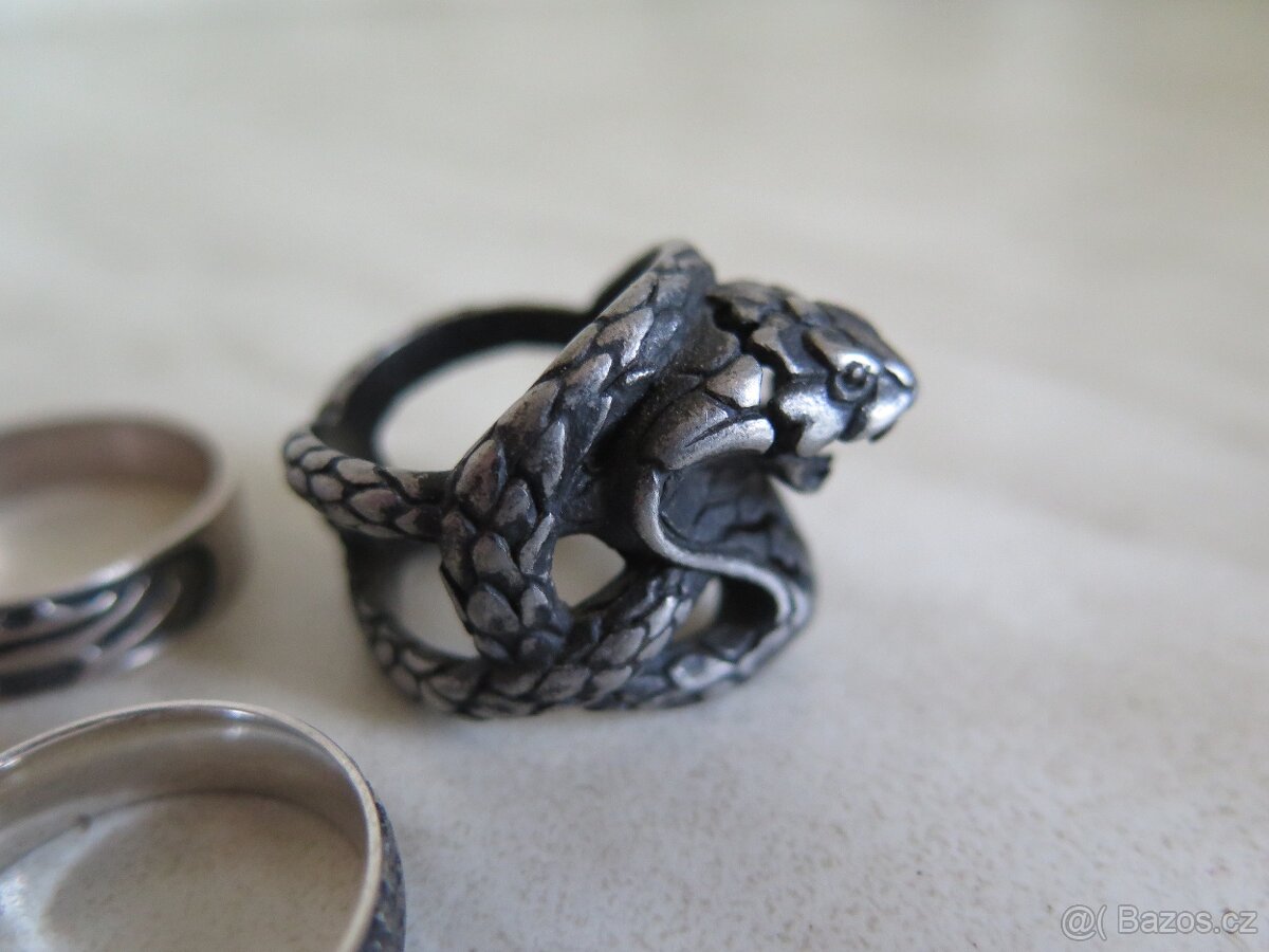 Pánské prsteny - stříbro "925" a chirurgická ocel - 7