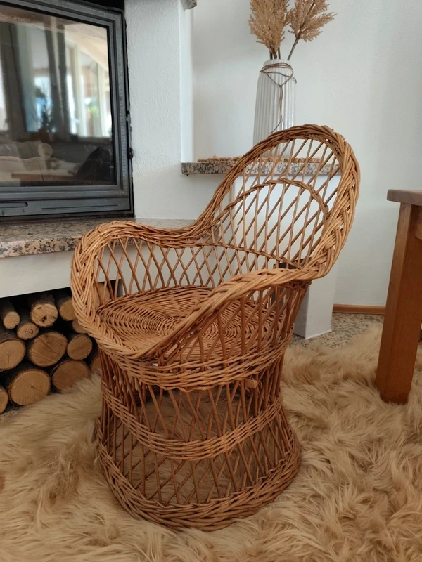 Dětské proutěné křeslo v boho stylu - 7