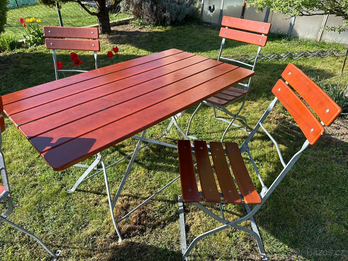 Pivní židle a stoly, PROFI kvalita 24ks židlí, 5ks stůl - 7