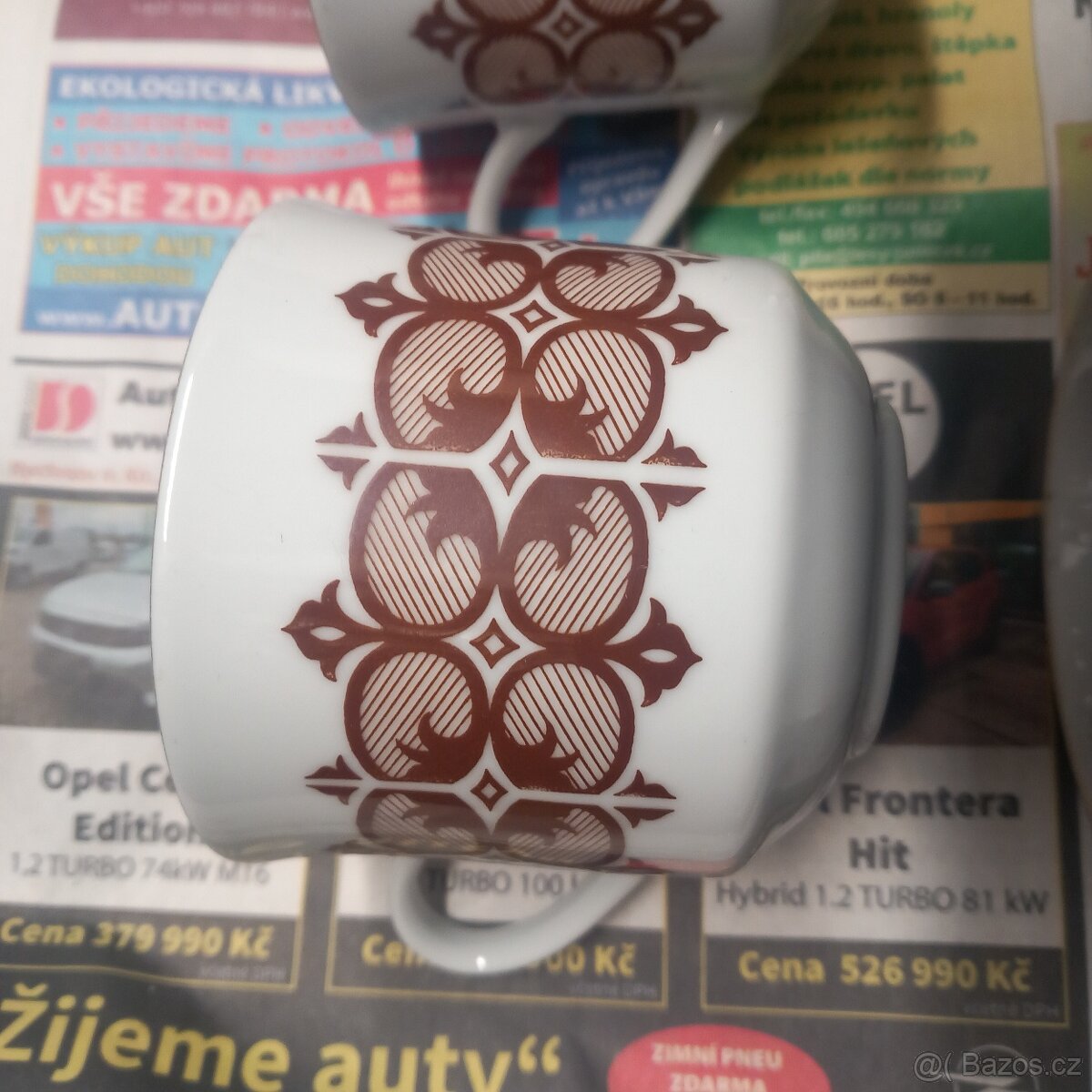 6ks kávové hrnečky hrnky retro stare BOHEMIA 58 - 7