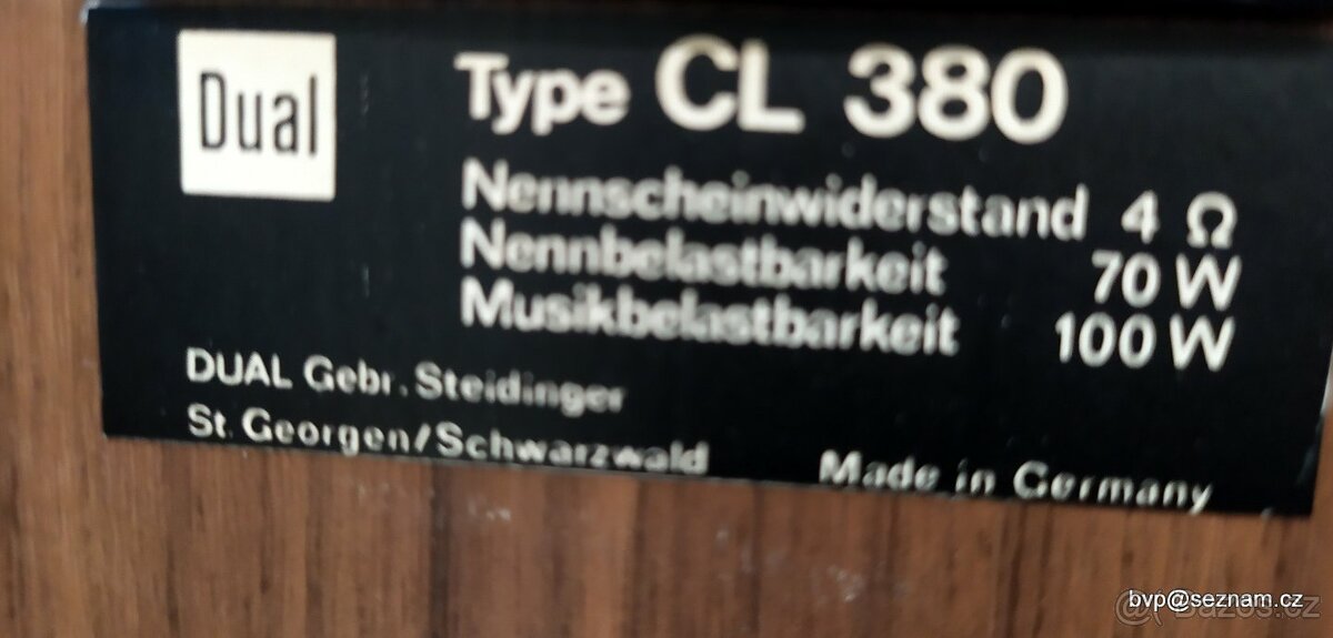 Západoněmecké HiFi DUAL CS607 CV120 CT17 CL380 2x100W - 7