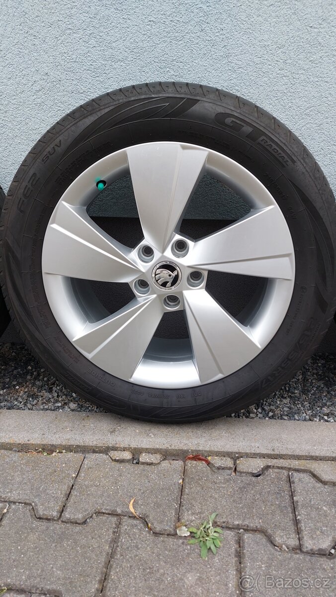 Alu kola 5x112 r17 Zeus orig skoda SUPERB III IV letní pneu - 7