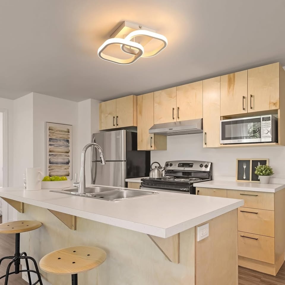 Moderní LED svítidlo - černé/bílé - čtverce - 7