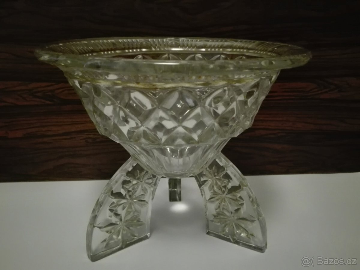 SKLENĚNÁ MÍSA NA NOŽIČKÁCH - 7