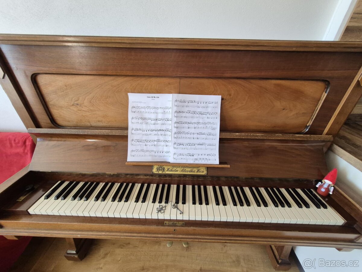 Starožitní funkční piano Wilhelm Petrzelka Wien - 7