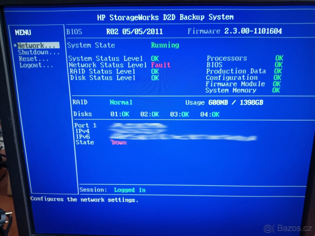 HP StorageWorks D2D2502i-G02/E5520@2.27GHz/24GB RAM/2TB HDD - 7