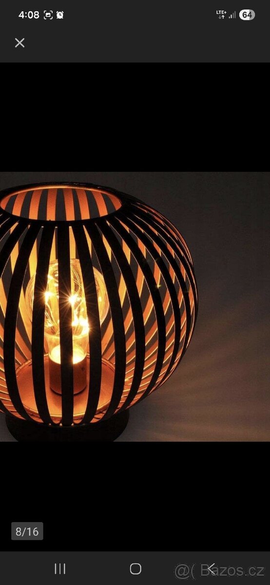 Kovová Kulatá led lampička 19cm barva měď - 7