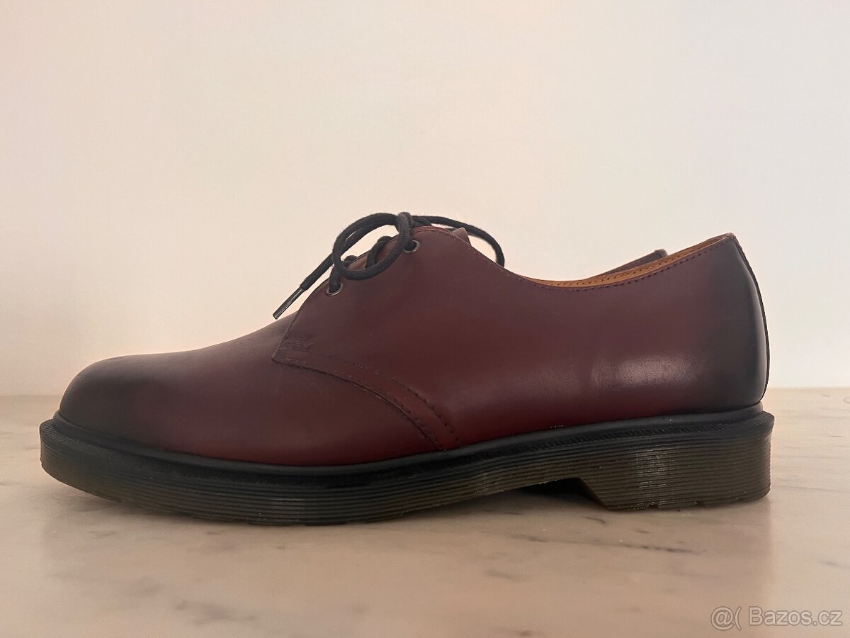 Dr. Martens 1461 PLAIN WELT SMOOTH LEATHER SHOES - BURGUNDY - 7