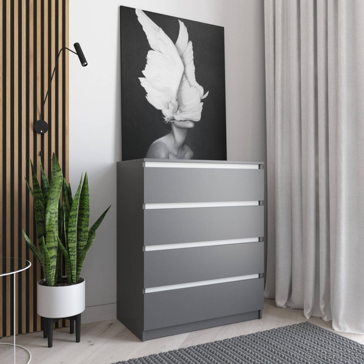 Nábytek do ložnice, Komody do předsíně, Světlá velká komoda - 7