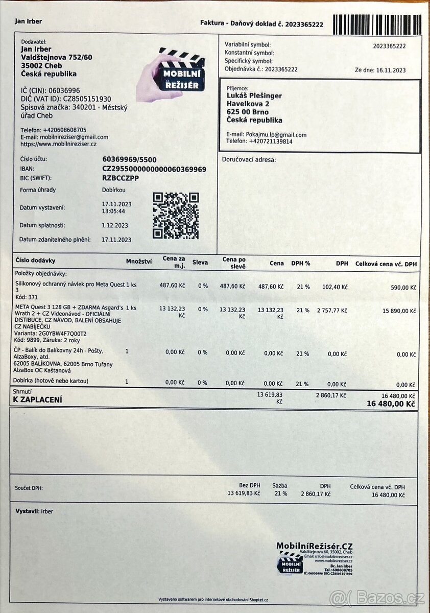 Meta Quest 3 128GB + příšlušenství - PC 22 tis - 7